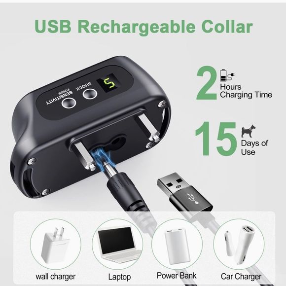 Rechargeable Dog Bark Collar | 5 adjustable, sensitivity levels - Picture 9 of 11